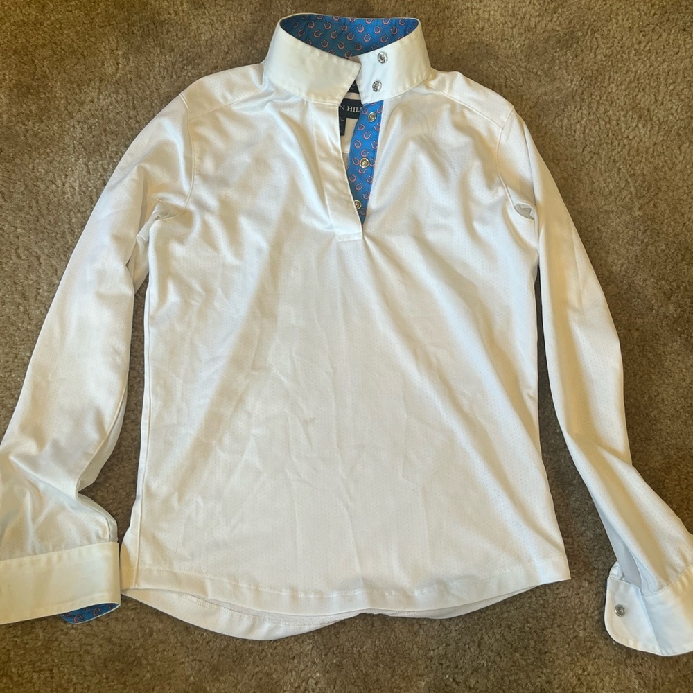 kids white show shirt